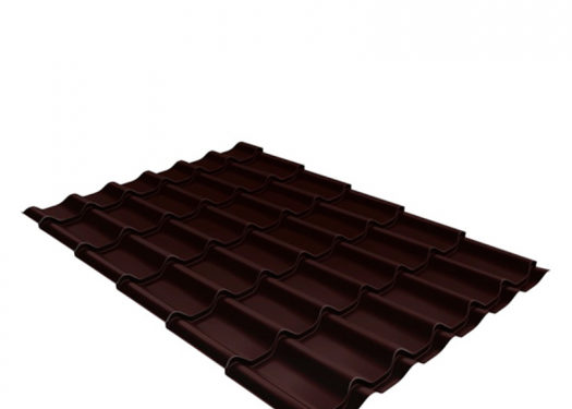 Металлочерепица 1,18х3,60 м толщина 0,5 мм Satin шоколад RAL 8017
