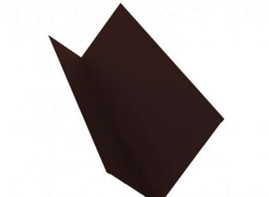 Планка примыкания для металлочерепицы 130х160 мм 2 м Стальной Бархат/Rooftop Matte коричневая RAL 8017