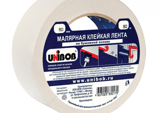 Лента малярная Unibob белая 50 мм 50 м