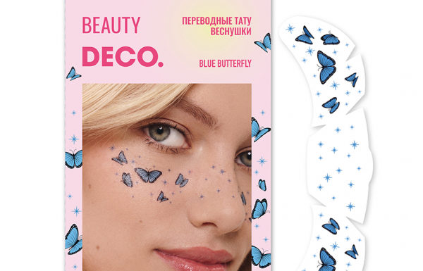 Набор переводных тату-веснушек `DECO.` FAIRYCORE by Miami tattoos (blue butterfly)