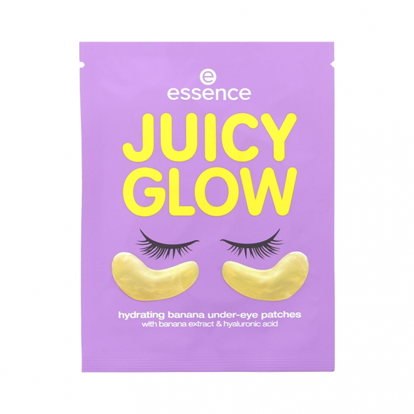 Патчи для глаз `ESSENCE` `JUICY GLOW` увлажняющие с экстрактом банана и гиалуроновой кислотой